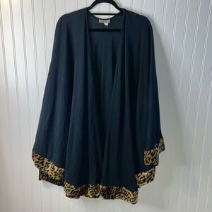Kathleen For Sweet Herb Vintage 1980's Velour Trim Poncho Cape Animal One Size